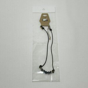 Crave Gray Jasper Gemstone 16” Necklace Choker Bead Leather Hippie Boho Artsy